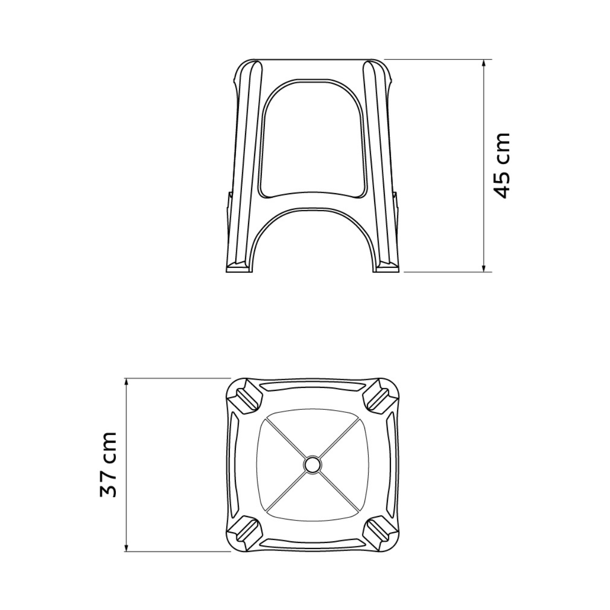 Tramontina Basic Niterói Stool, Stackable