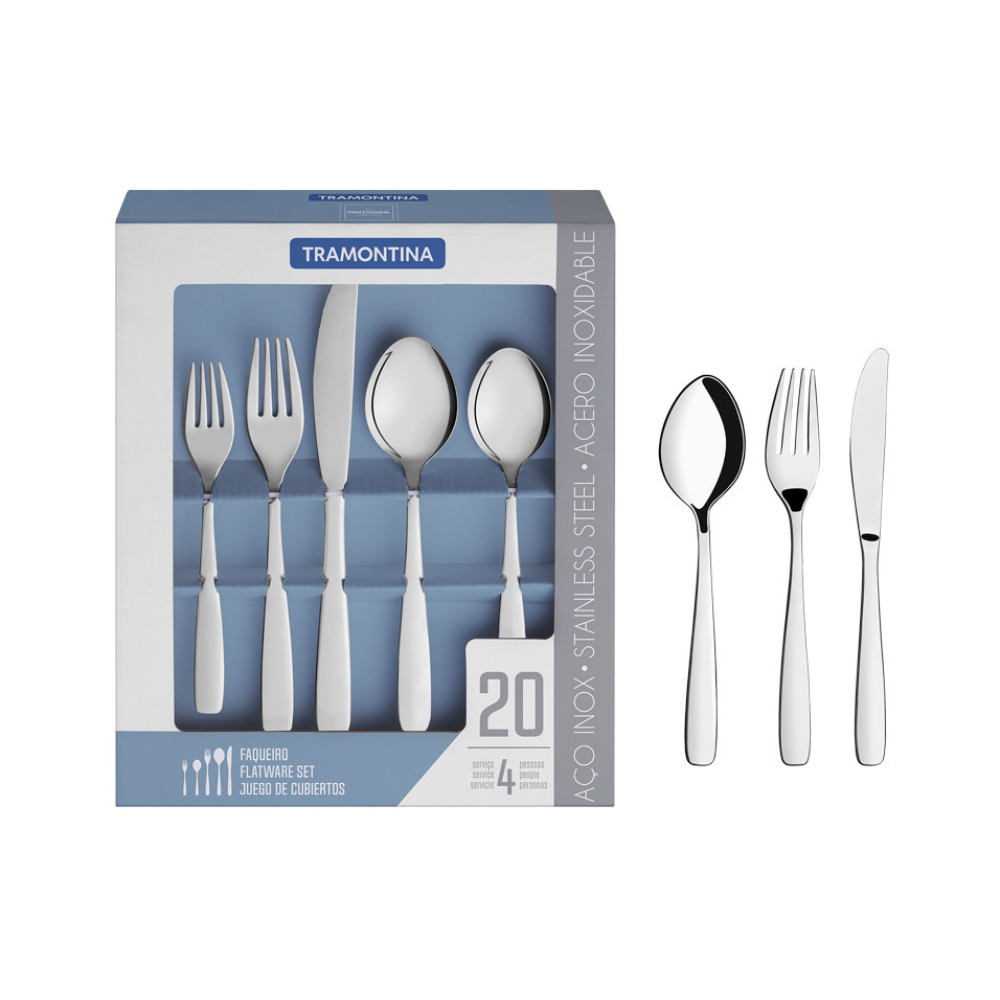 Tramontina Amazonas 20 Pcs Flatware Set, Stainless Steel